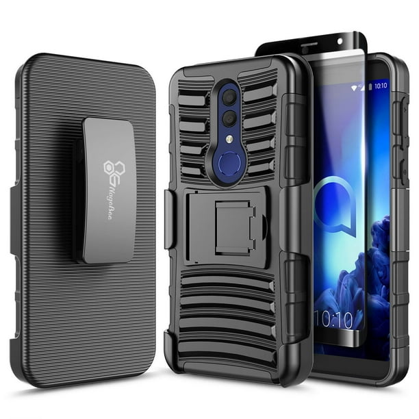 for Alcatel Apprise/Glimpse Case,Alcatel 1B 2020 Phone Case with Tempered Glass Screen Protector Kickstand Card Slots with Stand Holder Magnetic Flip PU Leather Shockproof Protective Wallet Case,Black for Alcatel Apprise/Glimpse Case,Alcatel 1B 2020 Phone Case with Tempered Glass Screen Protector Kickstand Card Slots with Stand Holder Magnetic Flip PU Leather Shockproof Protective Wallet Case,Black